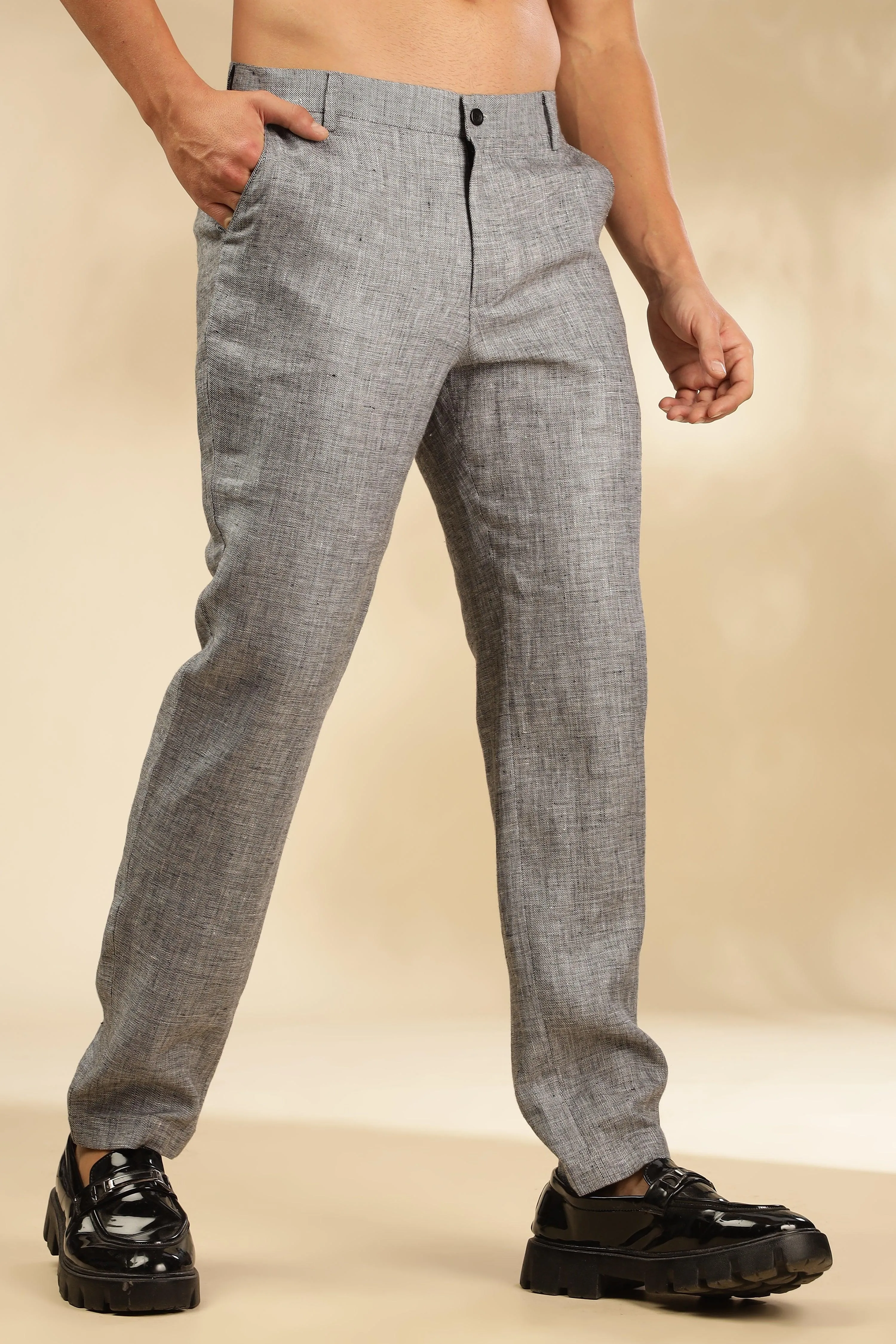 Rick - The Pure Linen Trousers Grey chambray  - Perfect for All-Day Comfort