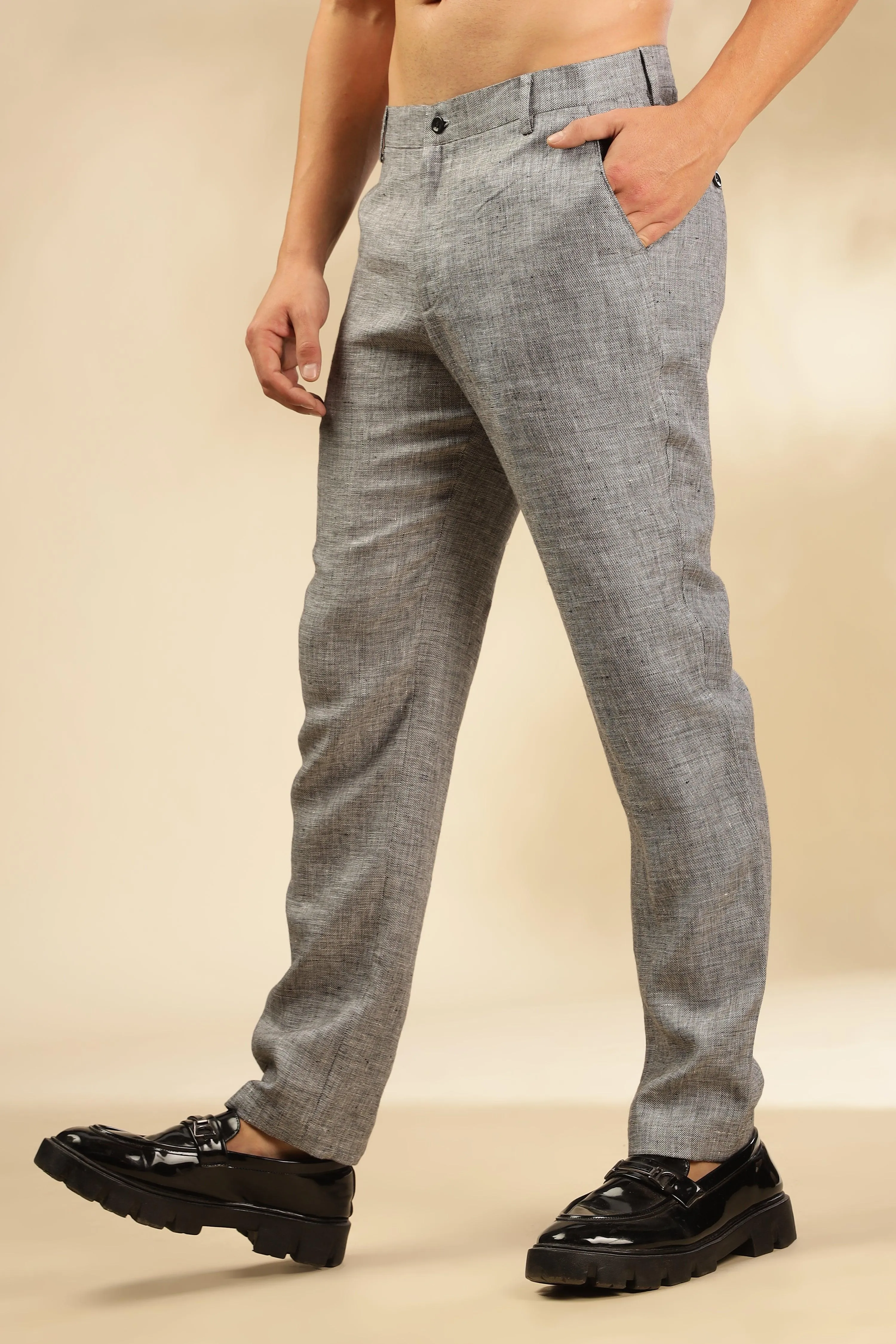 Rick - The Pure Linen Trousers Grey chambray  - Perfect for All-Day Comfort