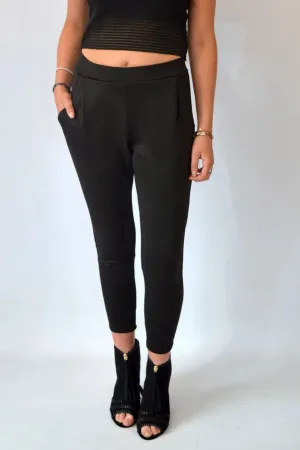 Scuba Pleat Front Crop Trousers