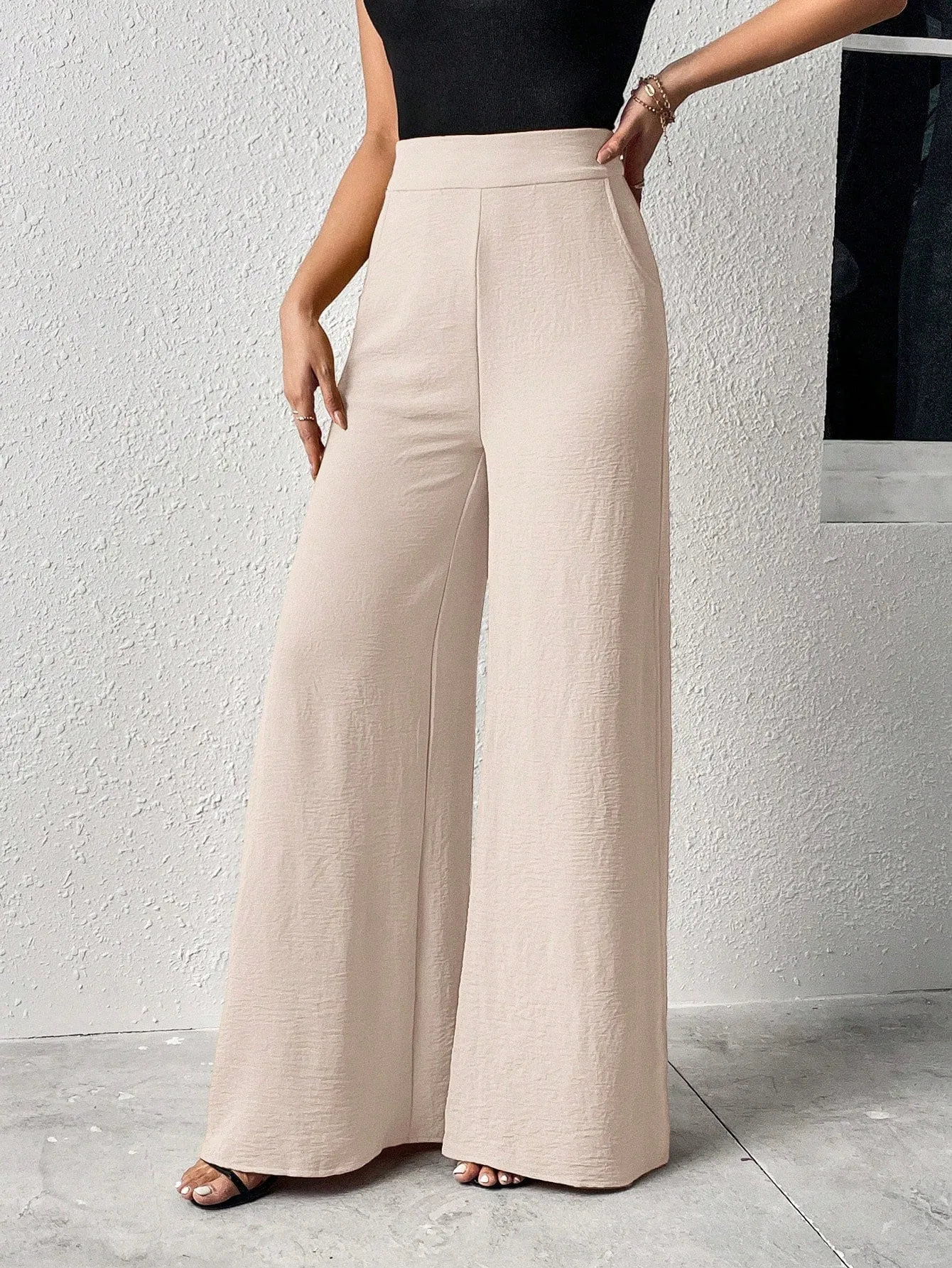 SHEIN VCAY Split Thigh Wide Leg Pants