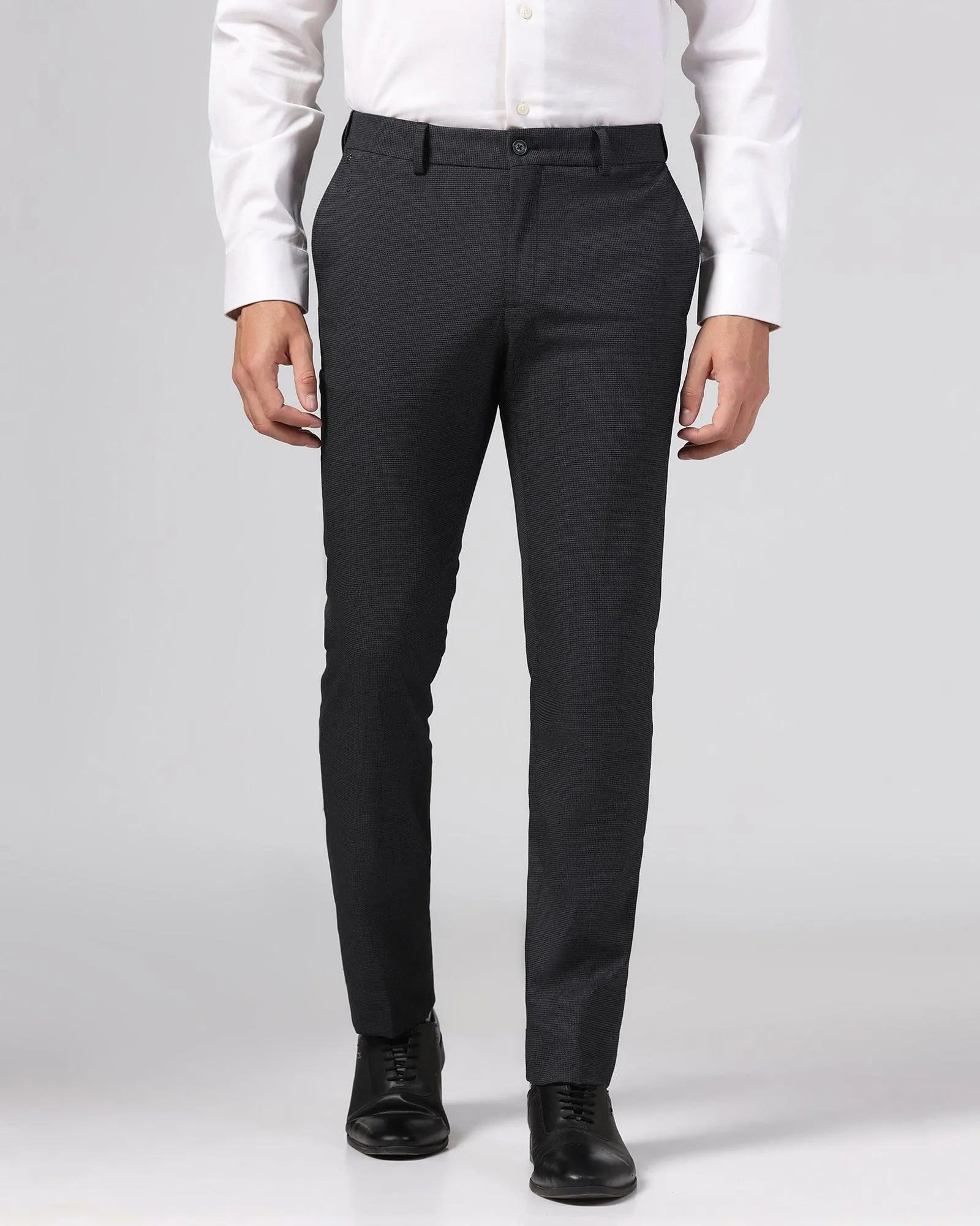 Slim Fit B-91 Formal Black Textured Trouser - Ford