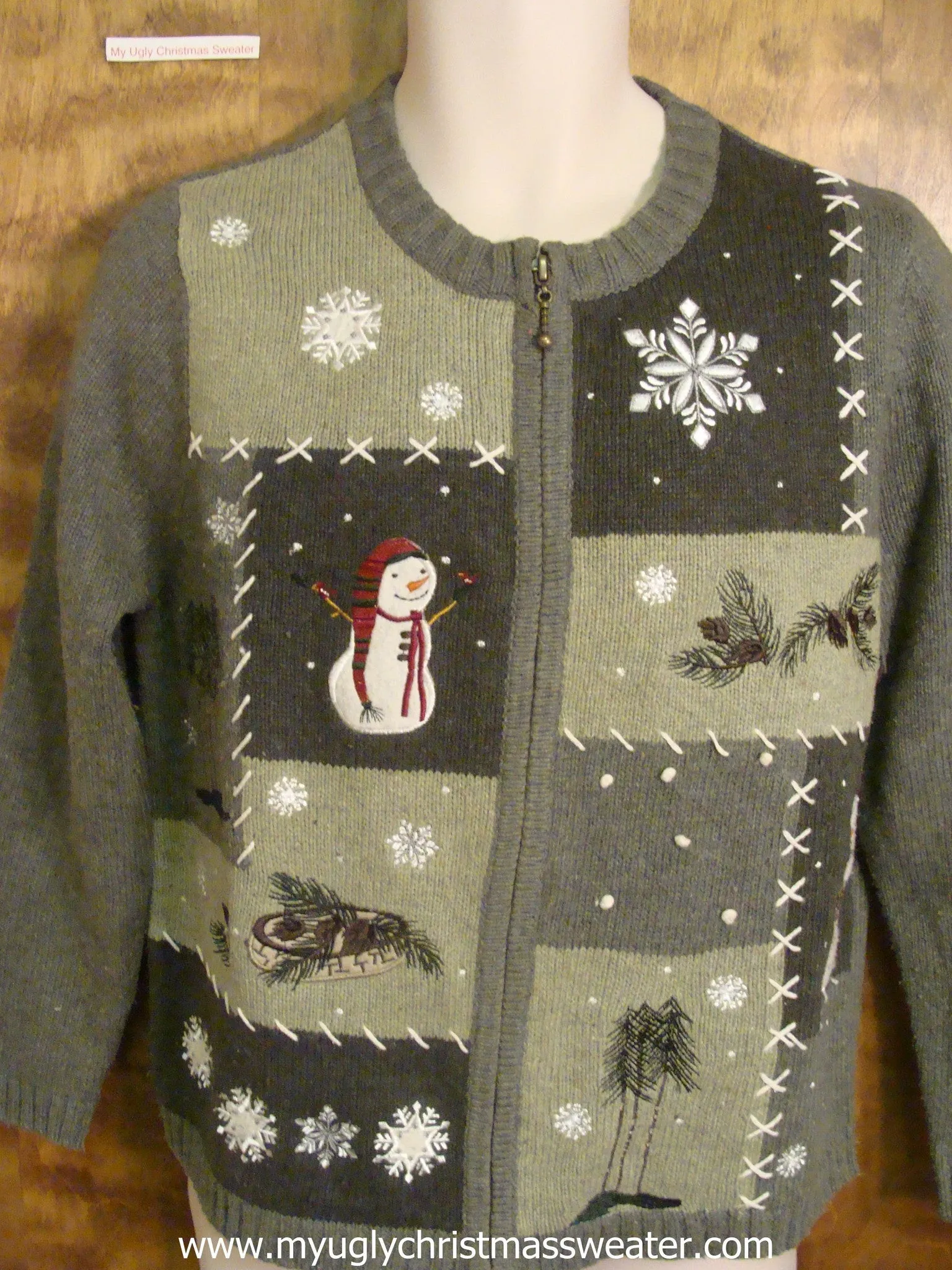 Snowman in the Forest Ugly Christmas Sweater