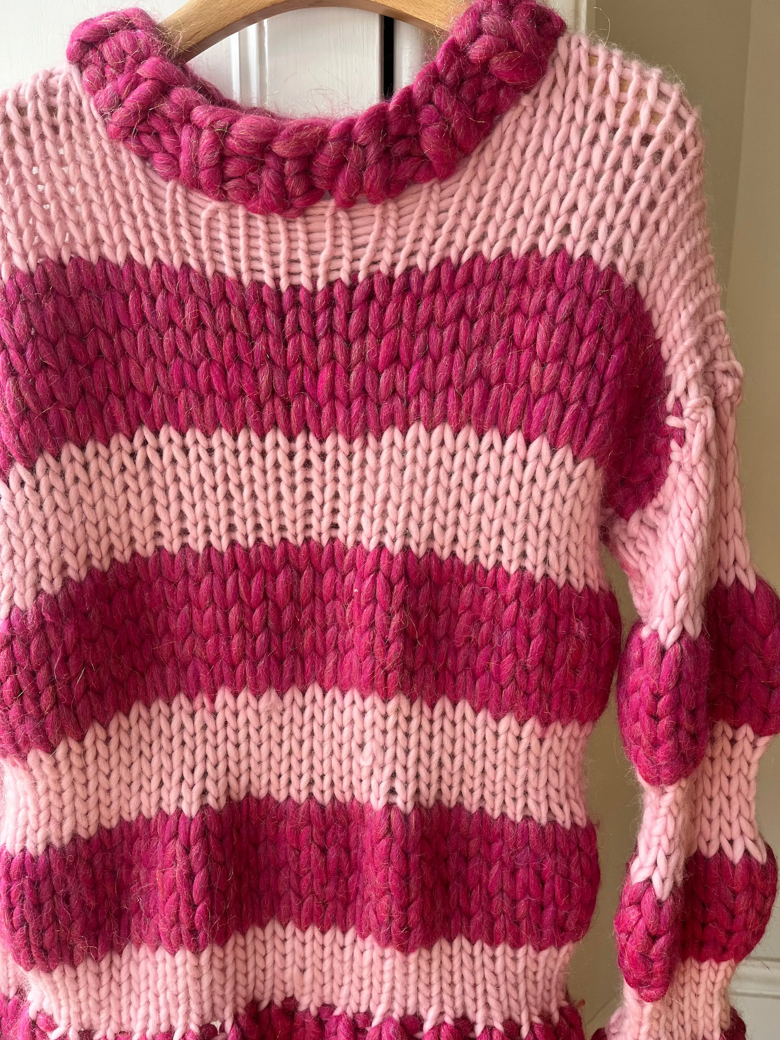 Sparkle Pink Bubble Knit Sweater S/M (Limited Edition Sample)