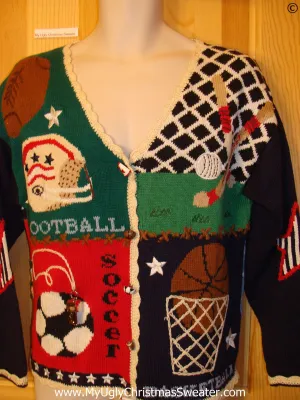 Sports Themed 2sided Tacky Ugly Year Round Sweater