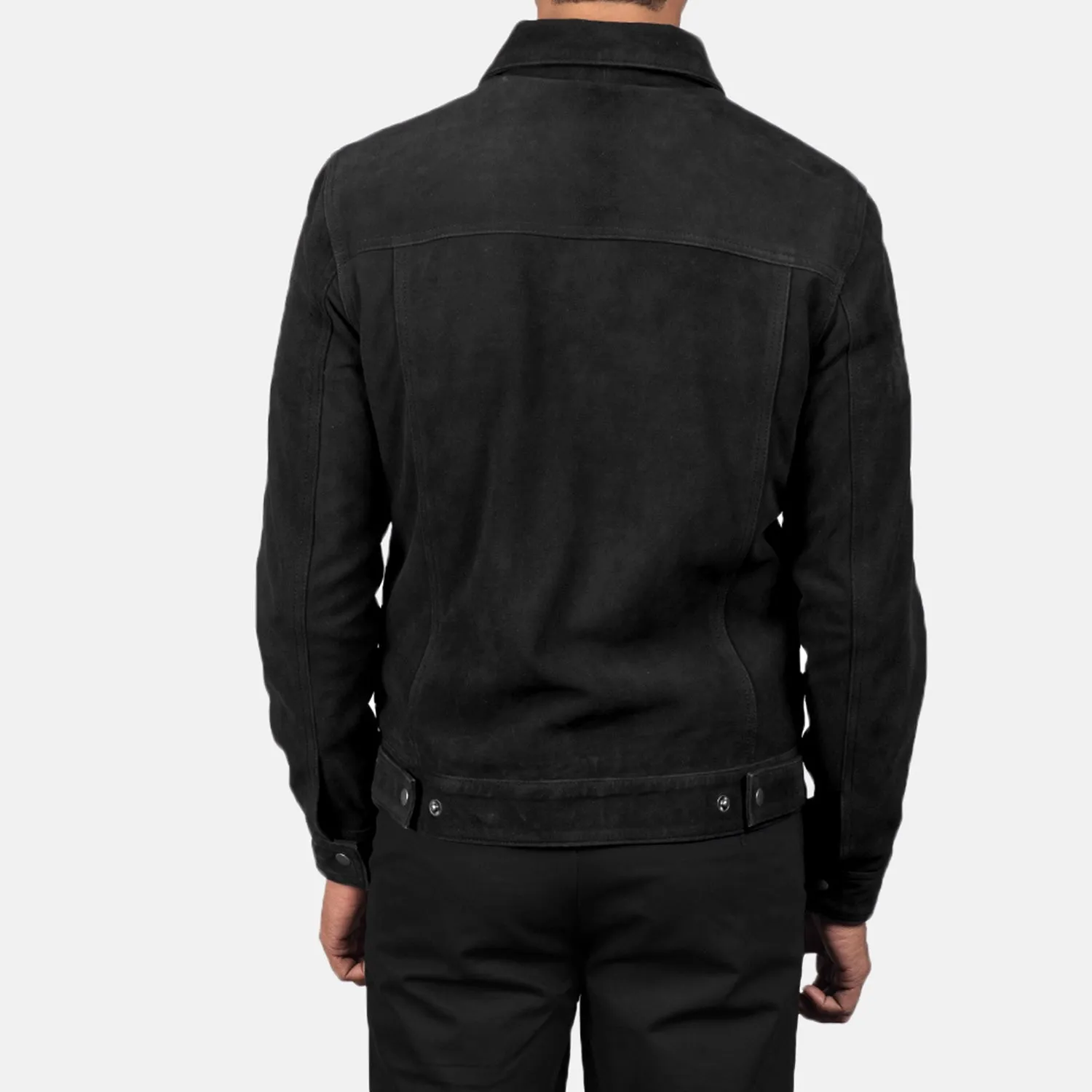 Stallon Black Suede Trucker Jacket