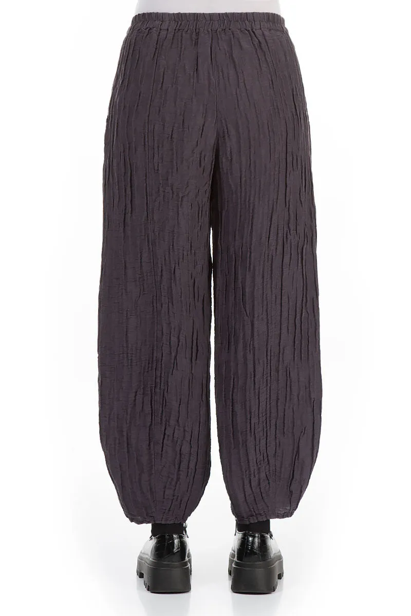 Taper Vintage Violet Crinkled Silk Linen Trousers