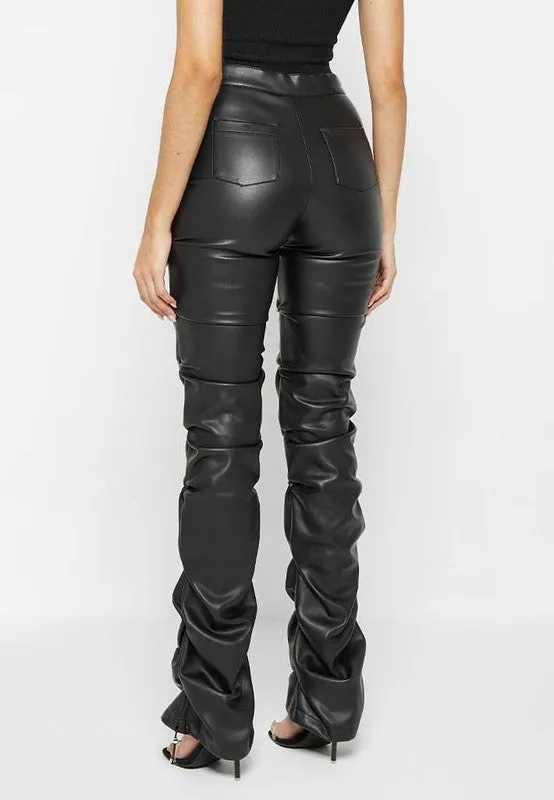 TEEK - Black Zip Frint Folds Pants