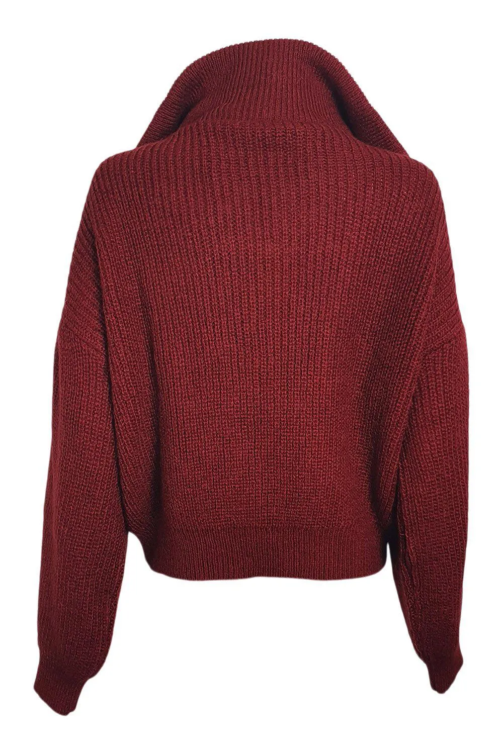 THE KOOPLES Red Mix Cable Knit Zipped Roll Neck Jumper (2 | UK 12 | EU 38)