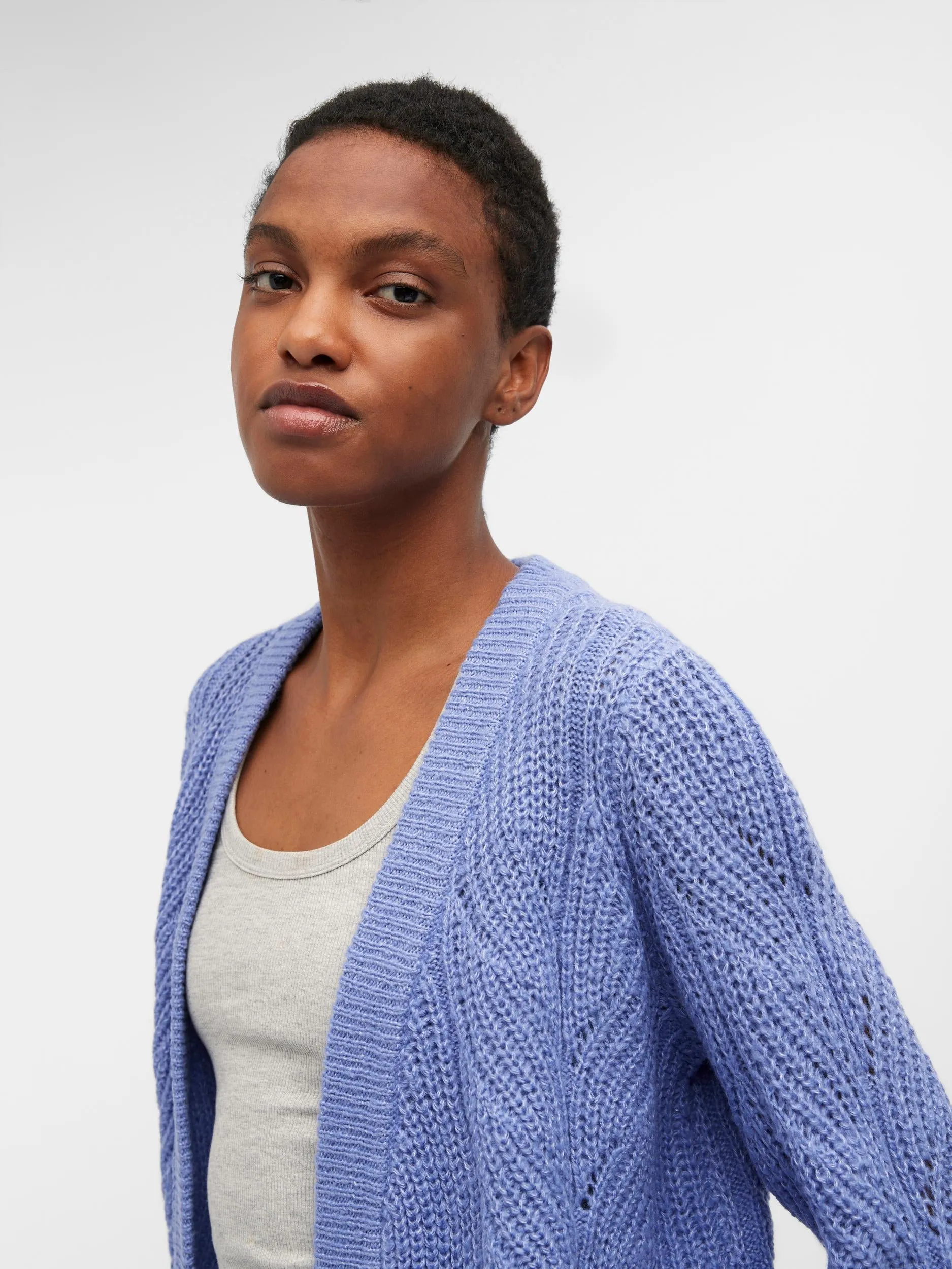 THELMA OPEN KNIT CARDIGAN (PERSIAN/MELANGE)