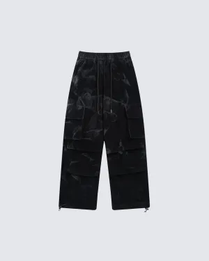 Tie-Dye Pleated Corduroy Cargo Pants