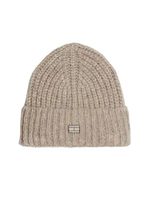 Tommy Hilfiger Womens City Chunky Knit Beanie With Wool Drifty Dunes