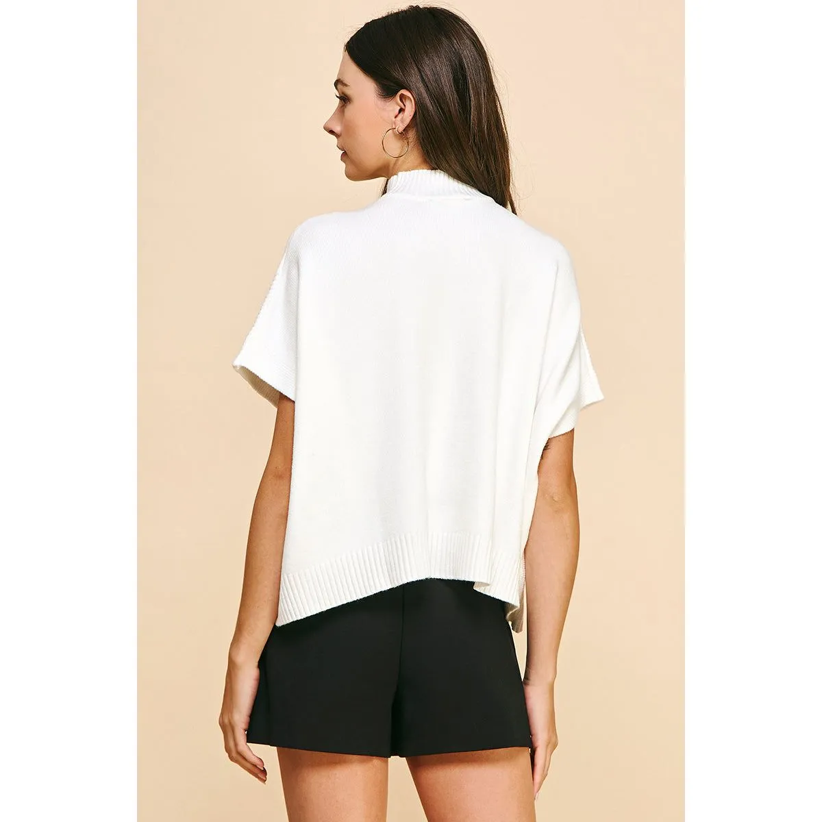 Tracey  Mock Neck Short Sleeve PINCH Sweater