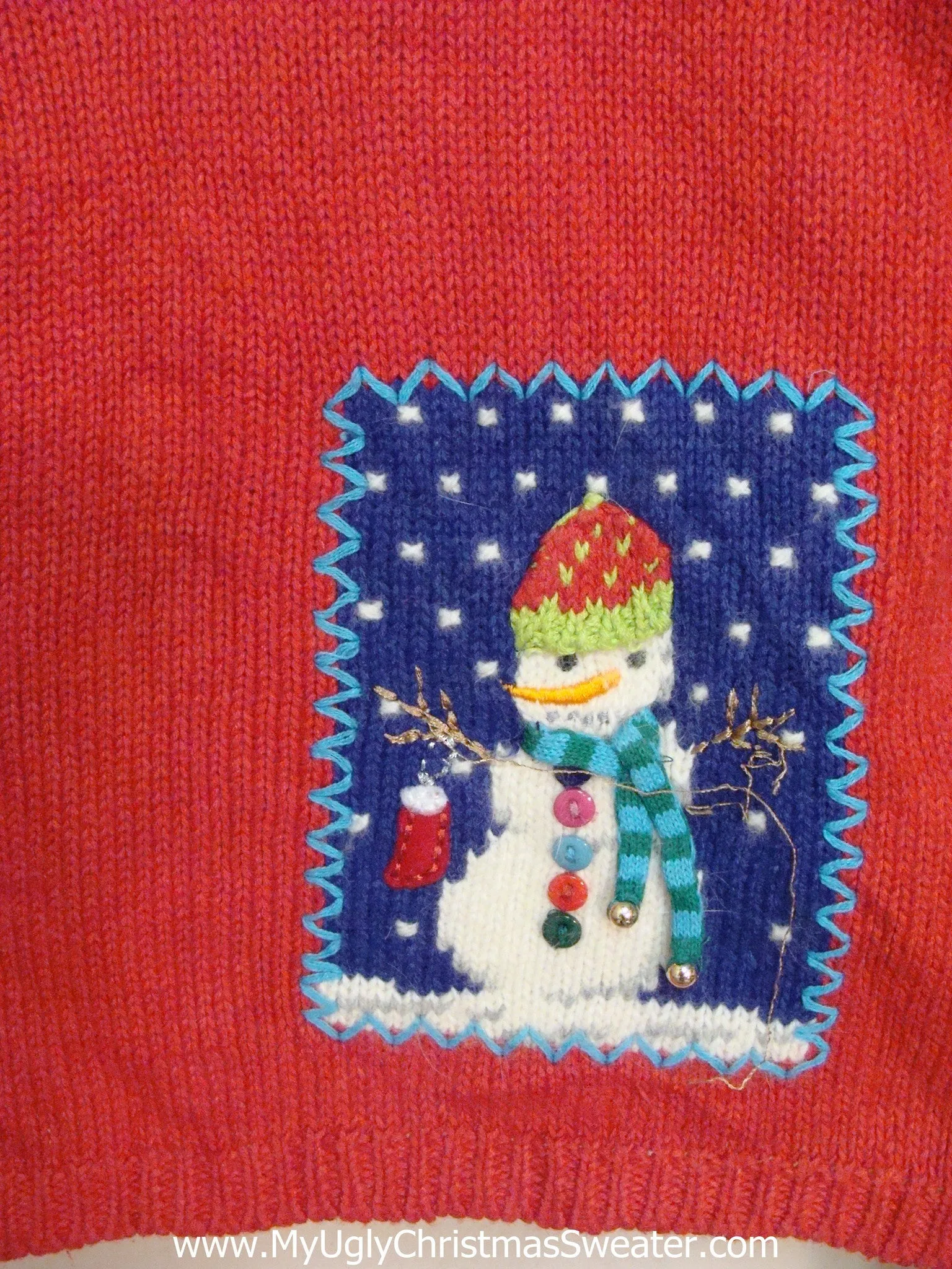 Ugly Red Two Sided Christmas Sweater Cardigan