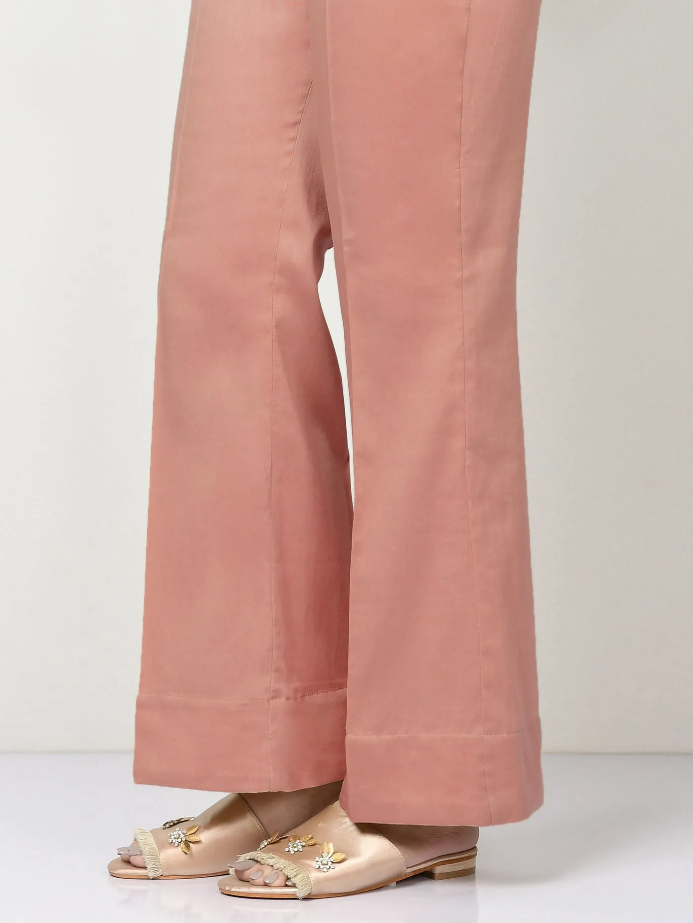 Unstitched Cambric Trouser - Dark Peach