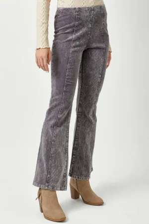 Vintage Grey Washed Corduroy Flare Pants