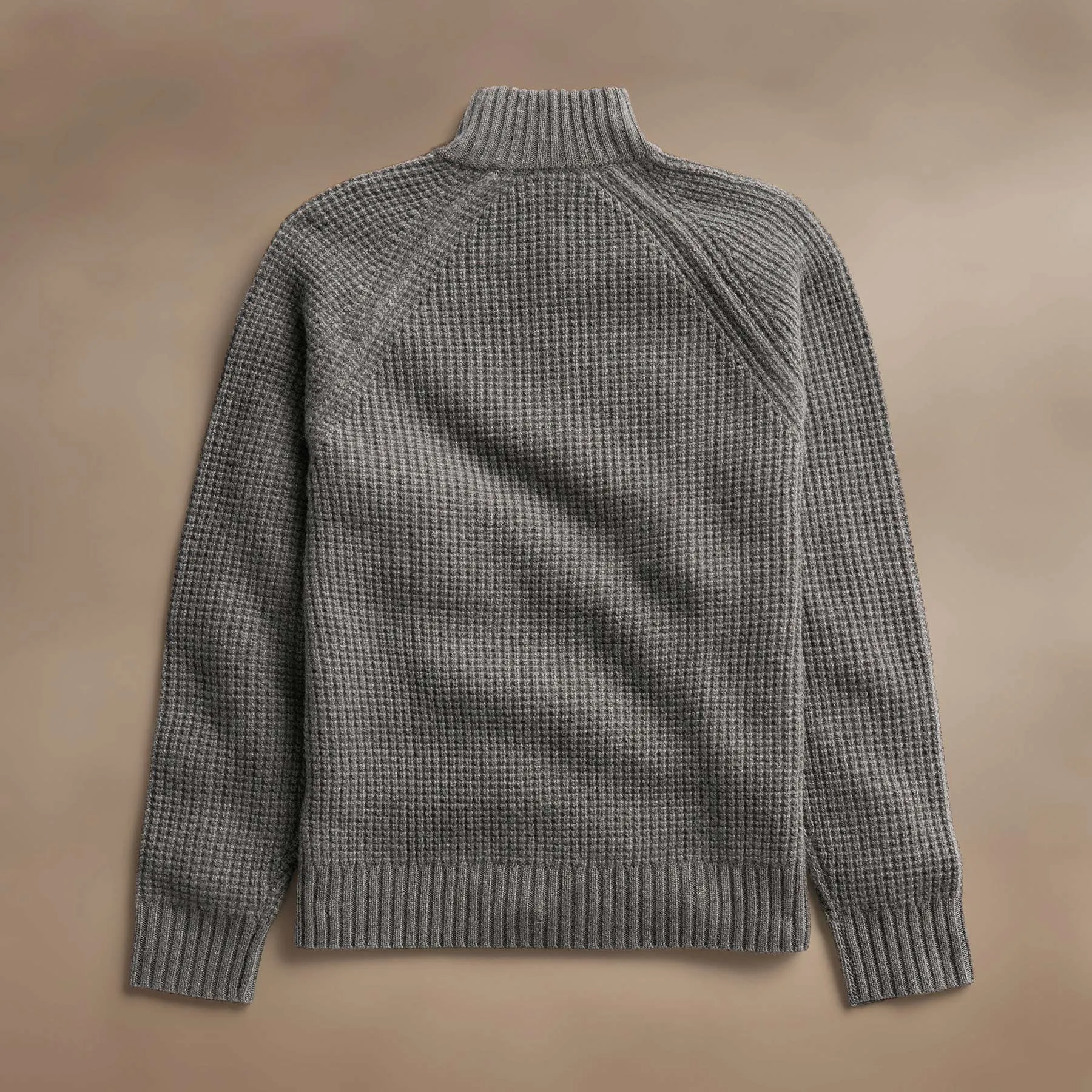 Waffle Knit Half Zip - Granite