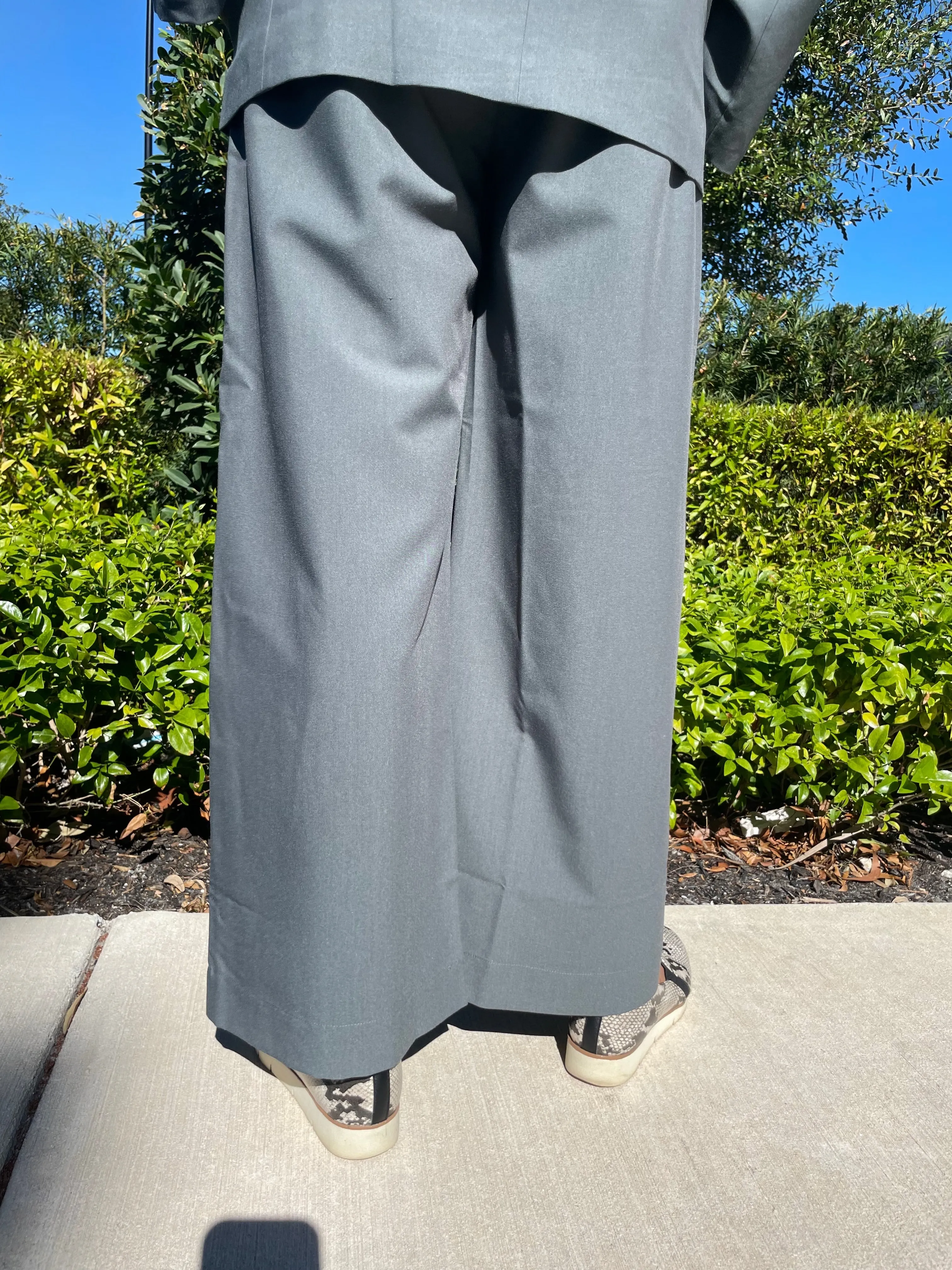 Wide Leg Pull-On Pants - Slate