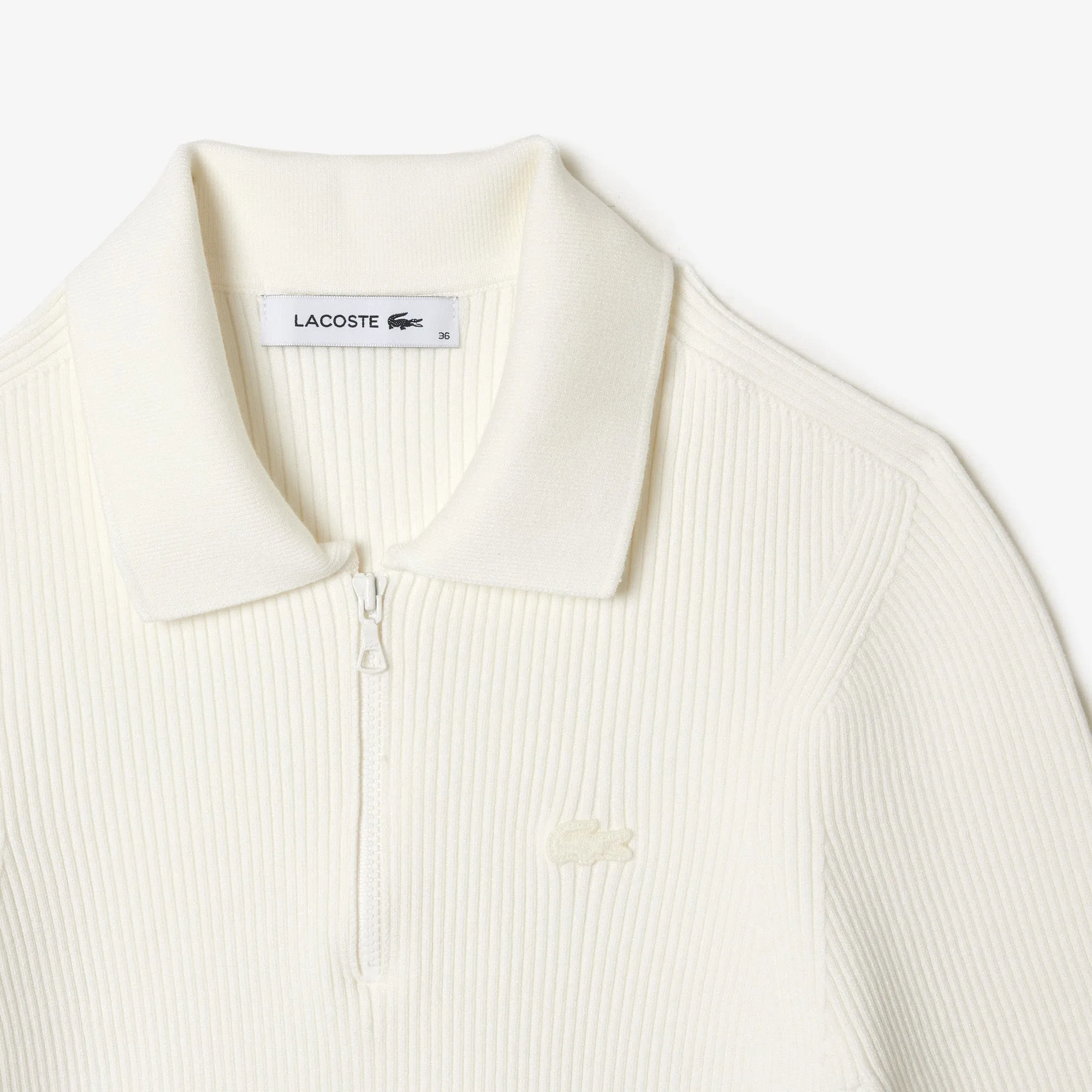 Women’s Lacoste Zipped Knit Polo Shirt