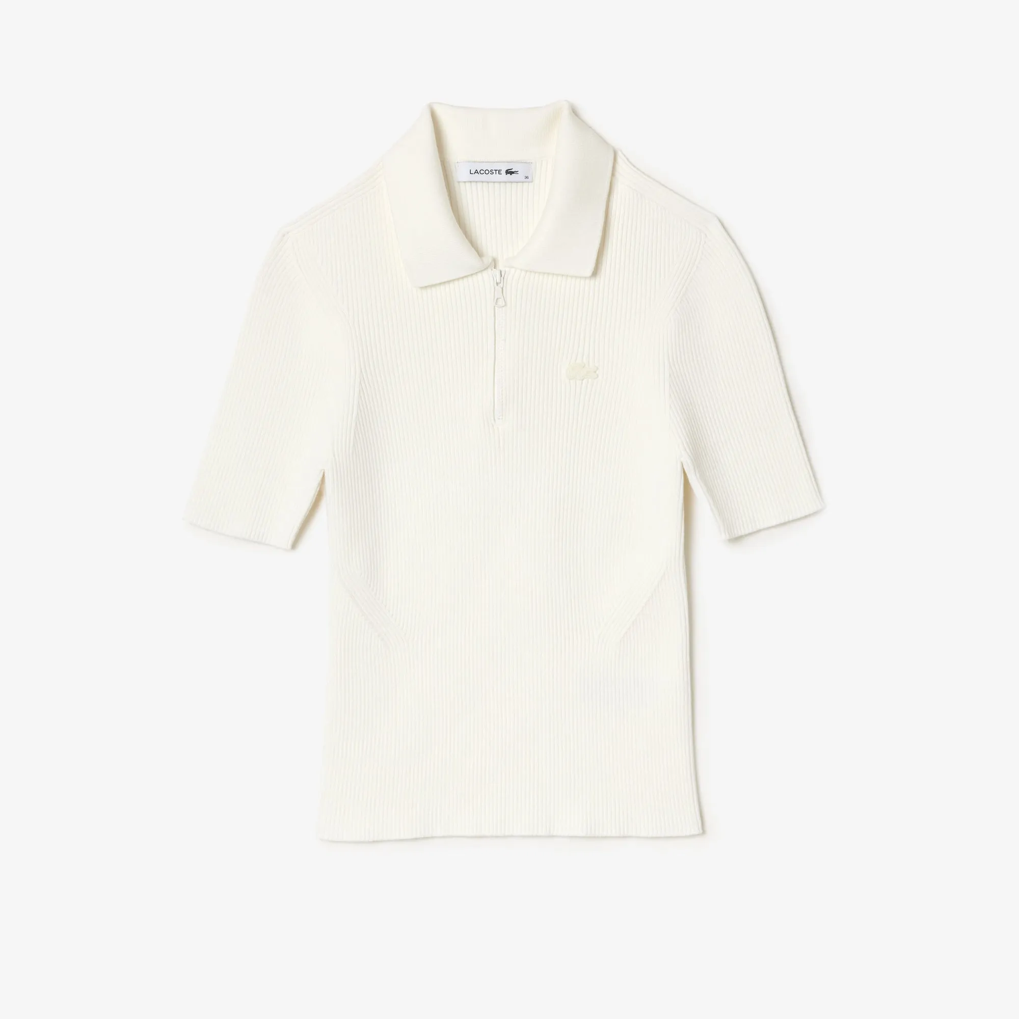 Women’s Lacoste Zipped Knit Polo Shirt