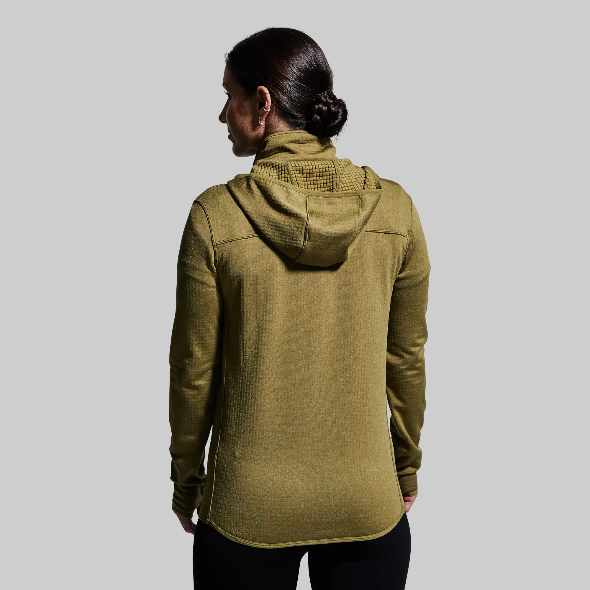 Women's Quiver Half Zip Hoodie (Deep Moss)