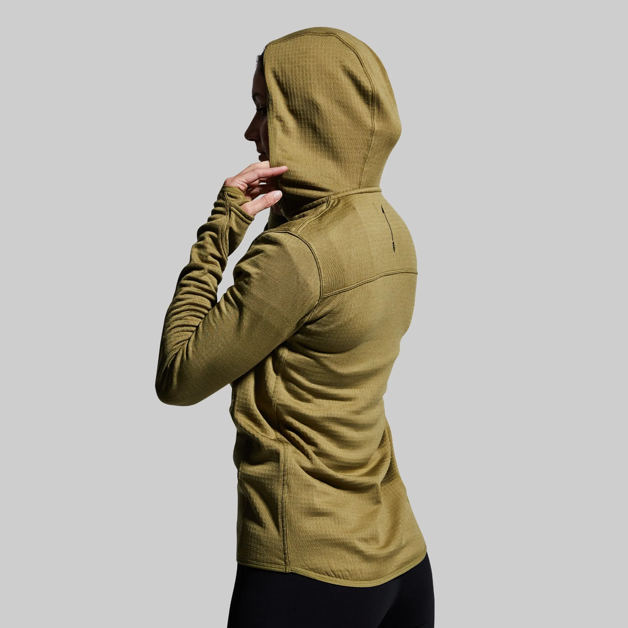 Women's Quiver Half Zip Hoodie (Deep Moss)