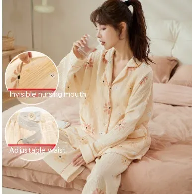 Women's Spring And Autumn Pure Cotton For Postpartum Clothing And Pajamas