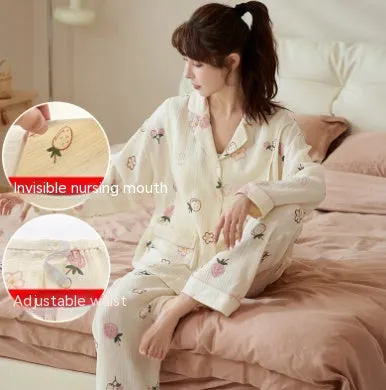 Women's Spring And Autumn Pure Cotton For Postpartum Clothing And Pajamas