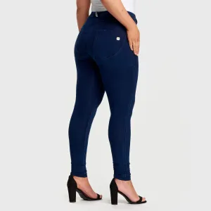 WR.UP® Curvy Denim - High Waist - Full Length - Dark Blue   Blue Stitching