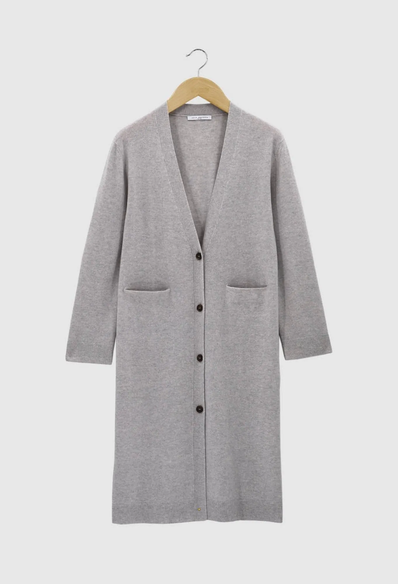 XIN - 12gg Cashmere Cardigan in Light Grey