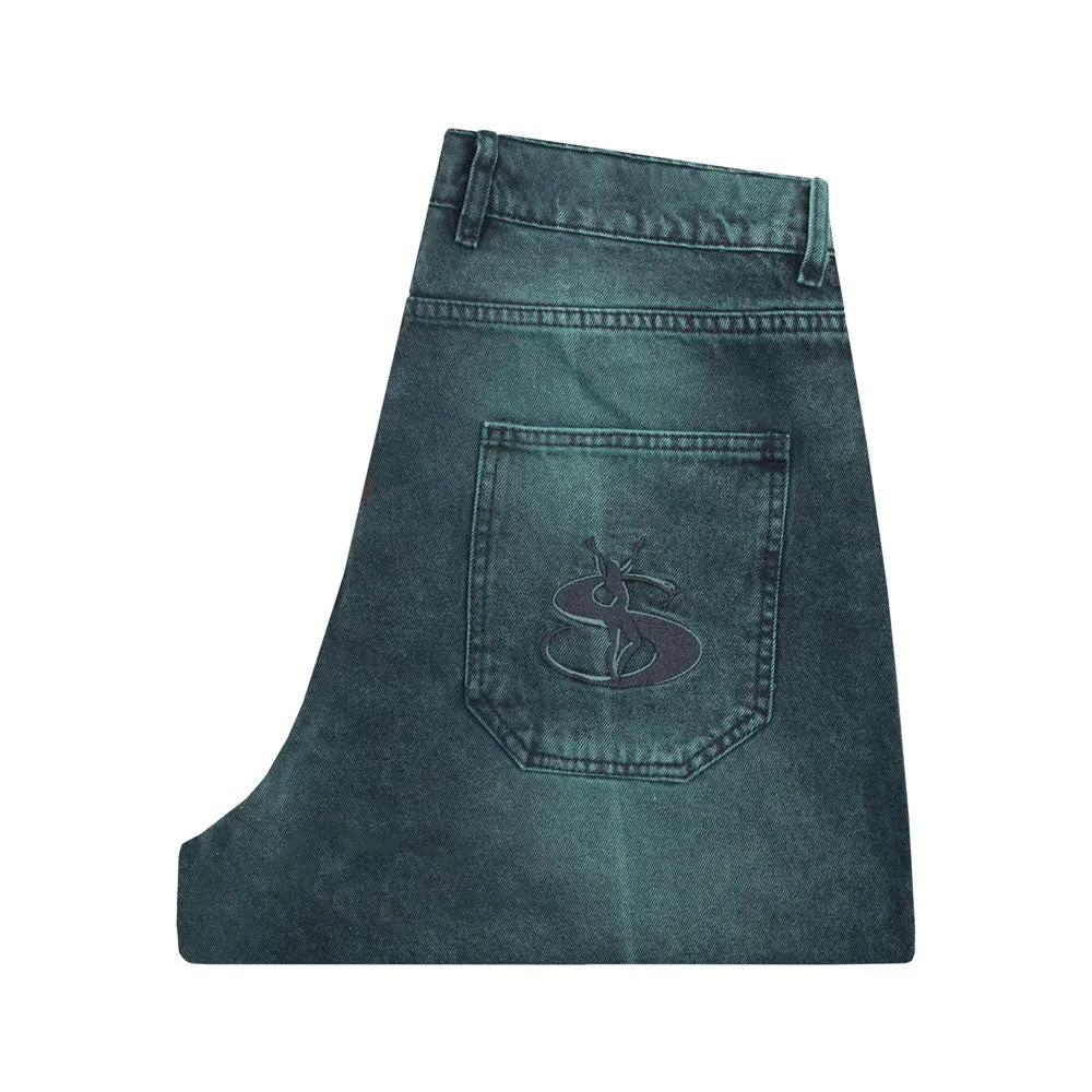 Yardsale 'Bleached Phantasy' Jeans (Emerald)