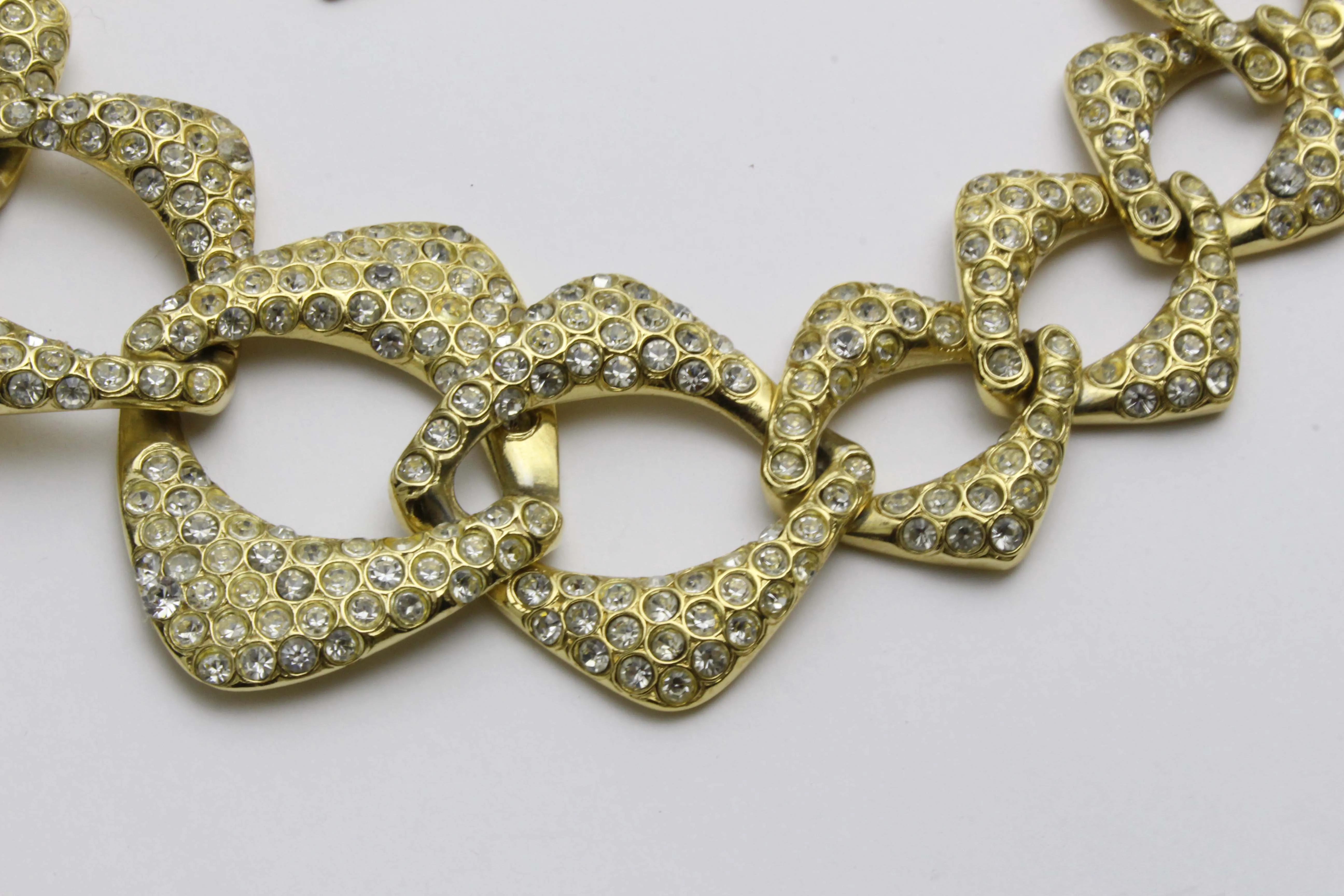 YVES SAINT LAURENT chunky chain rhinestones necklace